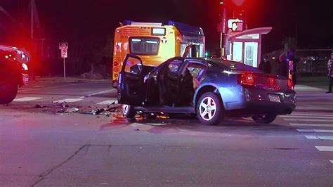 3 hospitalized after crashing near Metro bus stop in Vermont Square